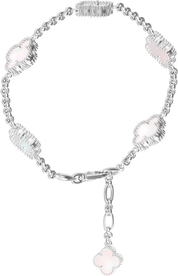 Браслет из белого золота 585 пробы c перламутром