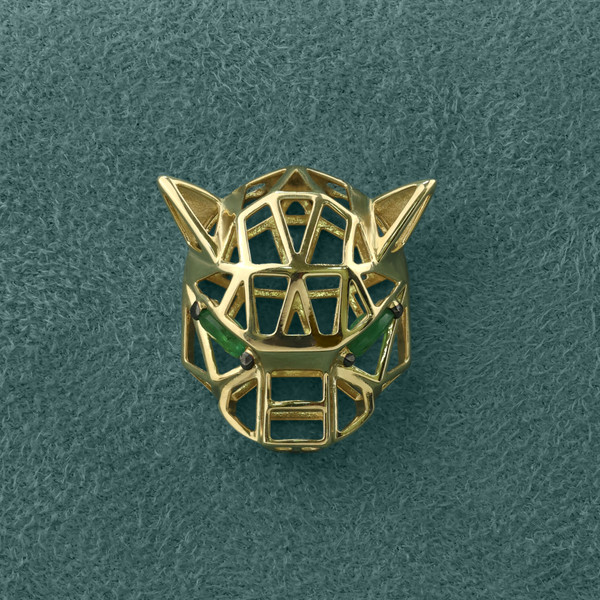 Подвеска из лимонного золота 585 пробы c изумрудом