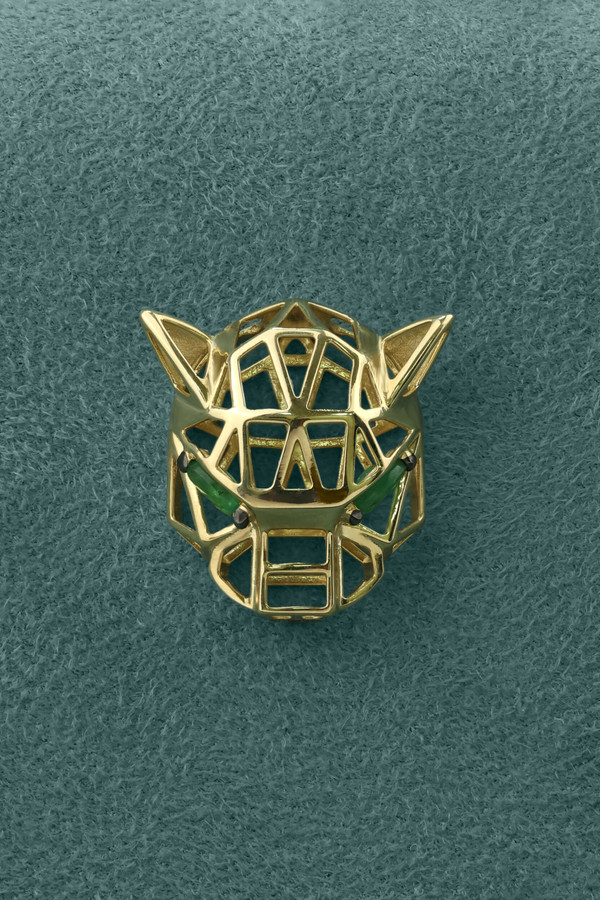 Подвеска из лимонного золота 585 пробы c изумрудом