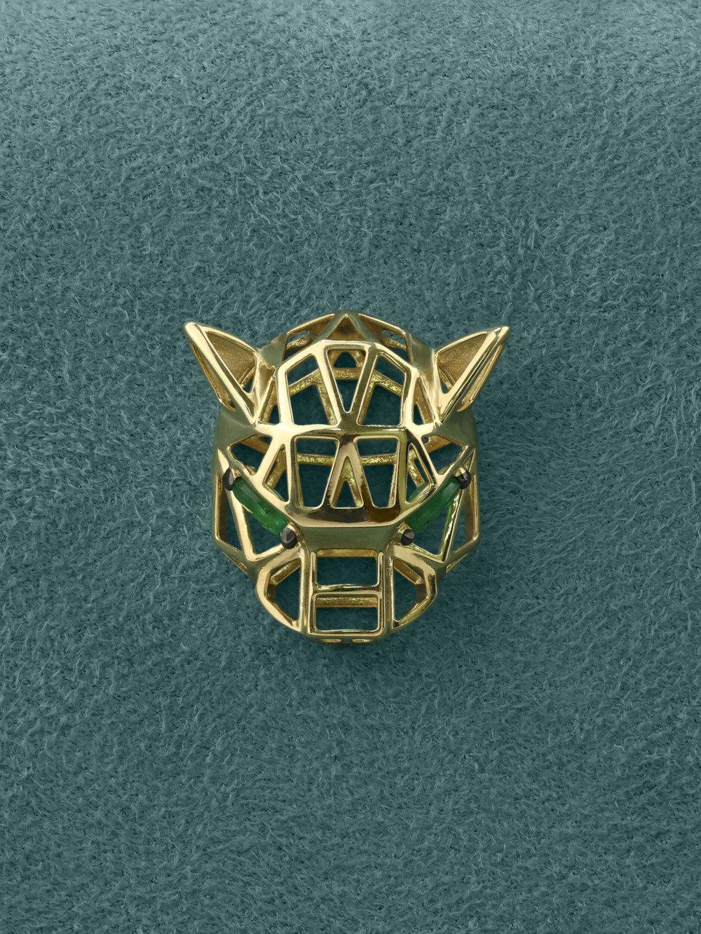 Подвеска из лимонного золота 585 пробы c изумрудом