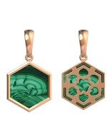 Подвеска из золота c малахитом