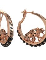 Серьги из золота c эмалью и ониксом