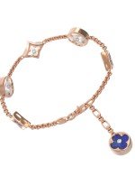 Браслет из золота c бриллиантами, лазуритом и перламутром