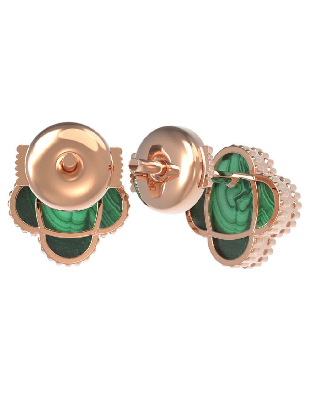 Серьги из золота c малахитом