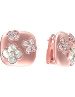 Серьги из розового золота c бриллиантами и перламутром
