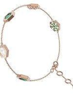 Браслет из золота c малахитом и перламутром