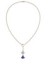 Колье из золота c бриллиантами, лазуритом и перламутром