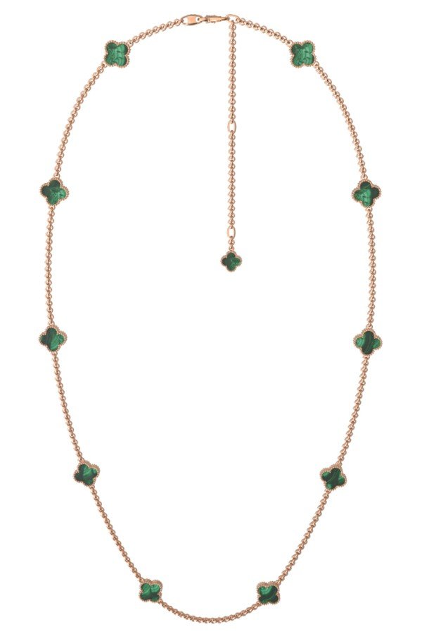 Колье из золота c малахитом