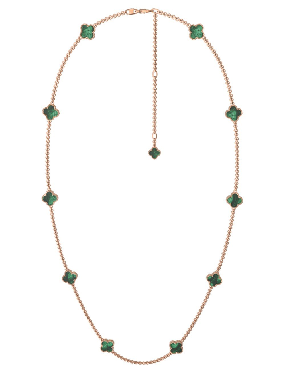 Колье из золота c малахитом