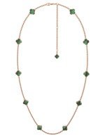 Колье из золота c малахитом