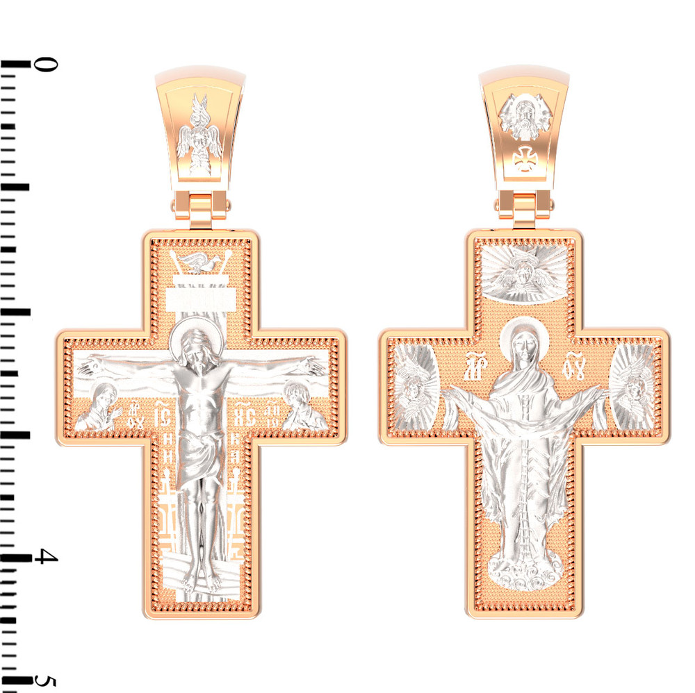 Крест из красного золота 585 пробы