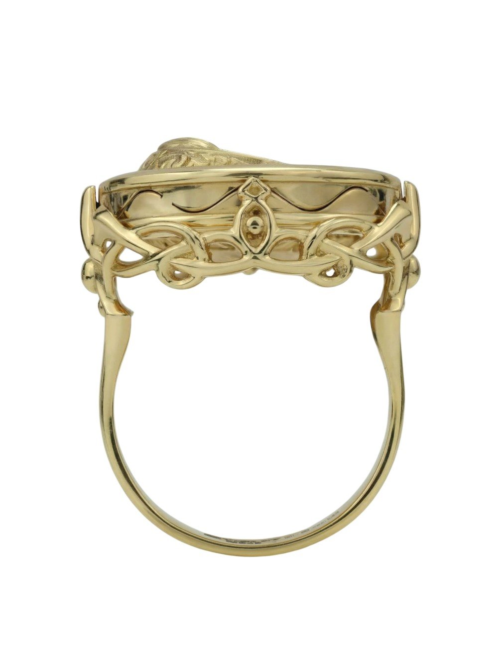 Кольцо из лимонного золота c бирюзой и лазуритом