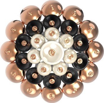 Подвеска из золота c ониксом и перламутром