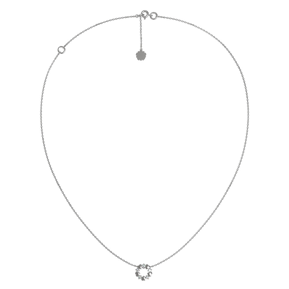 Колье из белого золота 585 пробы c бриллиантами