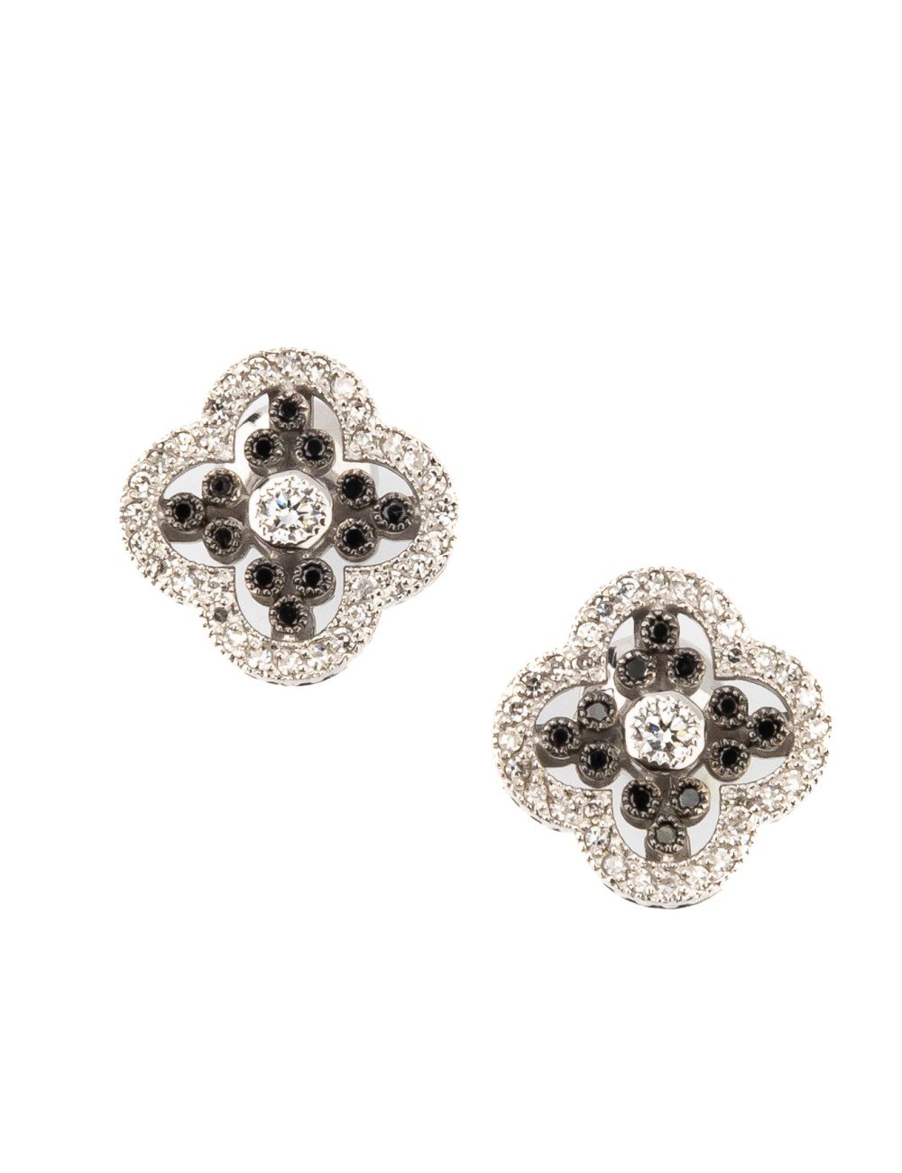 Серьги из белого золота c бриллиантами