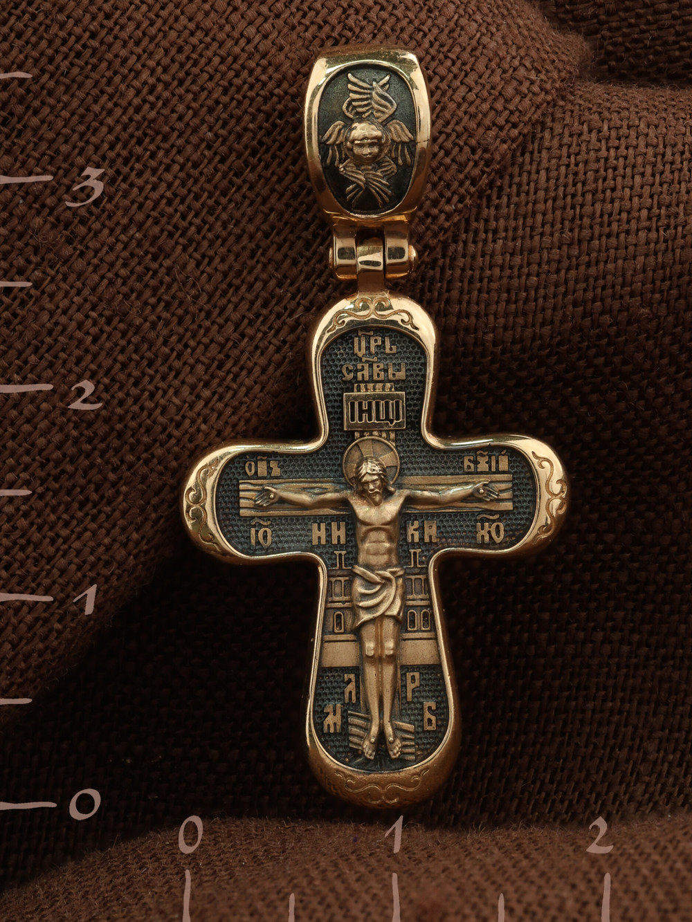 Крест из красного золота 585 пробы