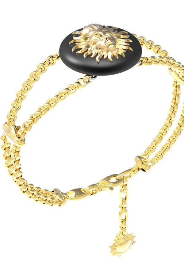 Браслет из лимонного золота c ониксом