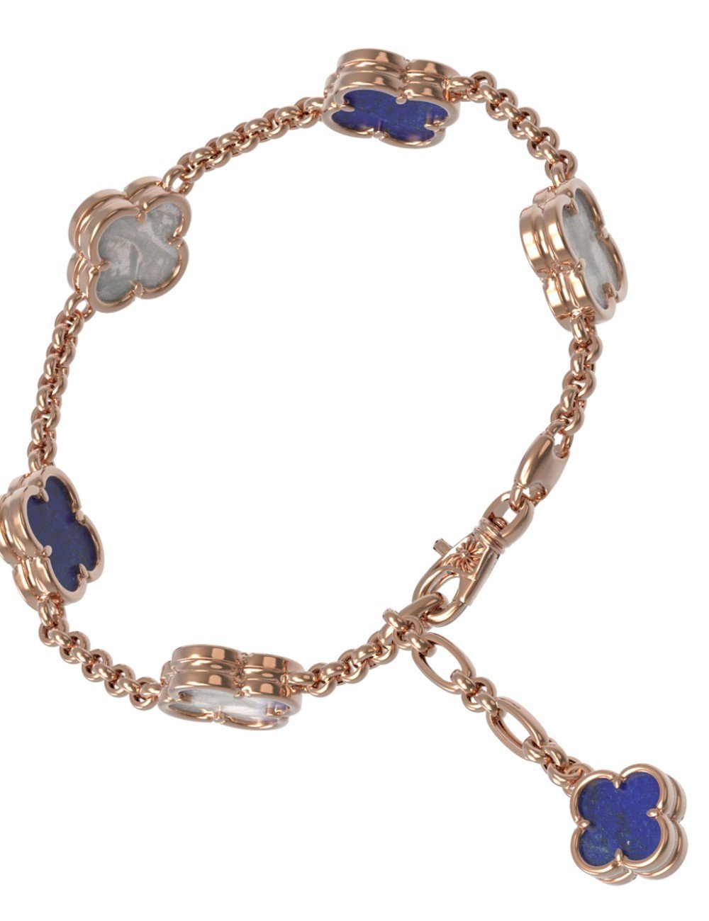 Браслет из золота c лазуритом и перламутром