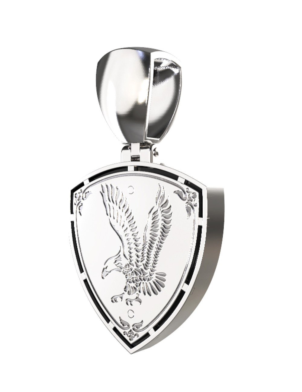 Подвеска из белого золота c бриллиантами и ониксом