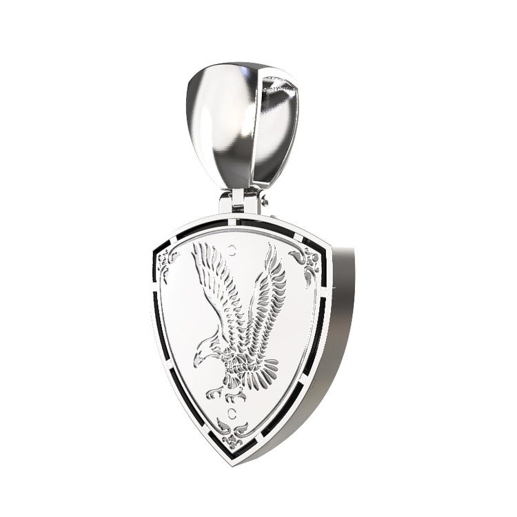 Подвеска из белого золота 585 пробы c бриллиантами и ониксом