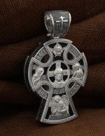 Крест из белого золота c эбеновым деревом