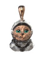 Подвеска из золота c эмалью, бриллиантами и рубином