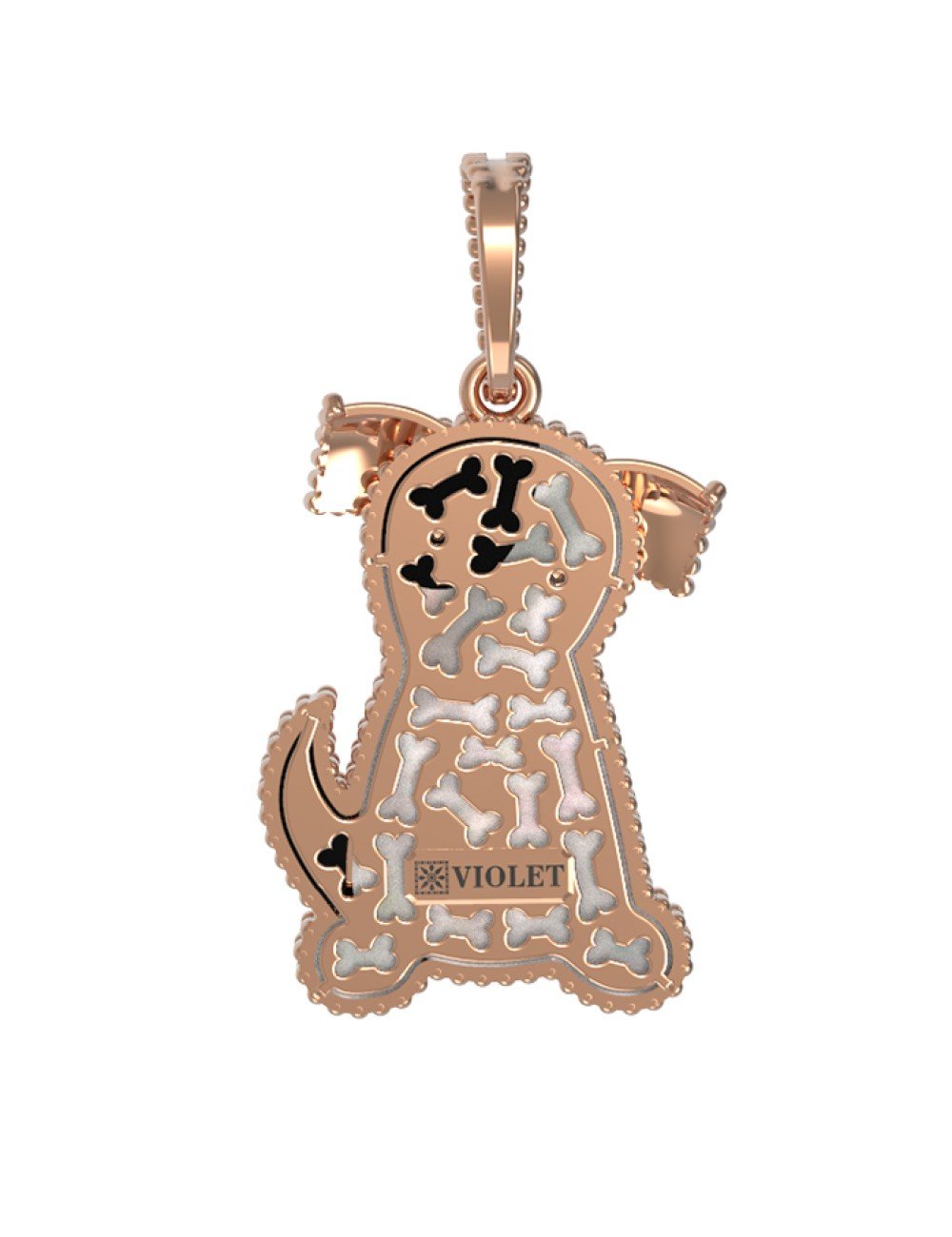 Подвеска из золота c эмалью, ониксом и перламутром