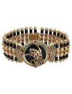 Браслет из золота c эмалью, ониксом и рубином