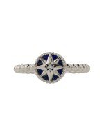 Кольцо из белого золота c бриллиантами и лазуритом