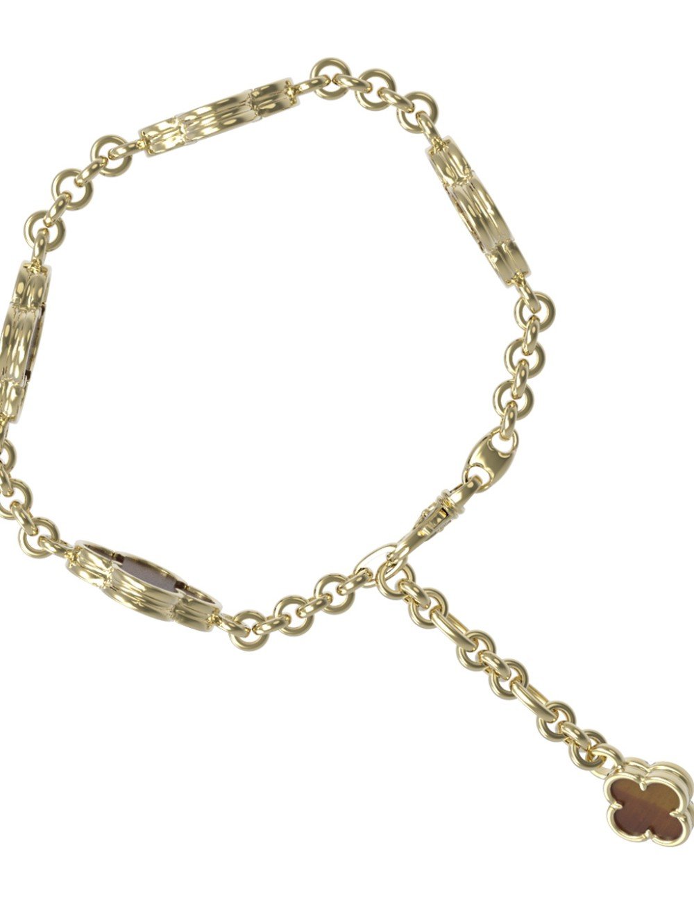 Браслет из лимонного золота c тигровым глазом