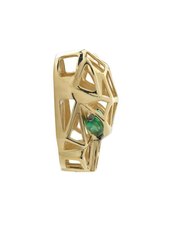 Подвеска из лимонного золота 585 пробы c изумрудом