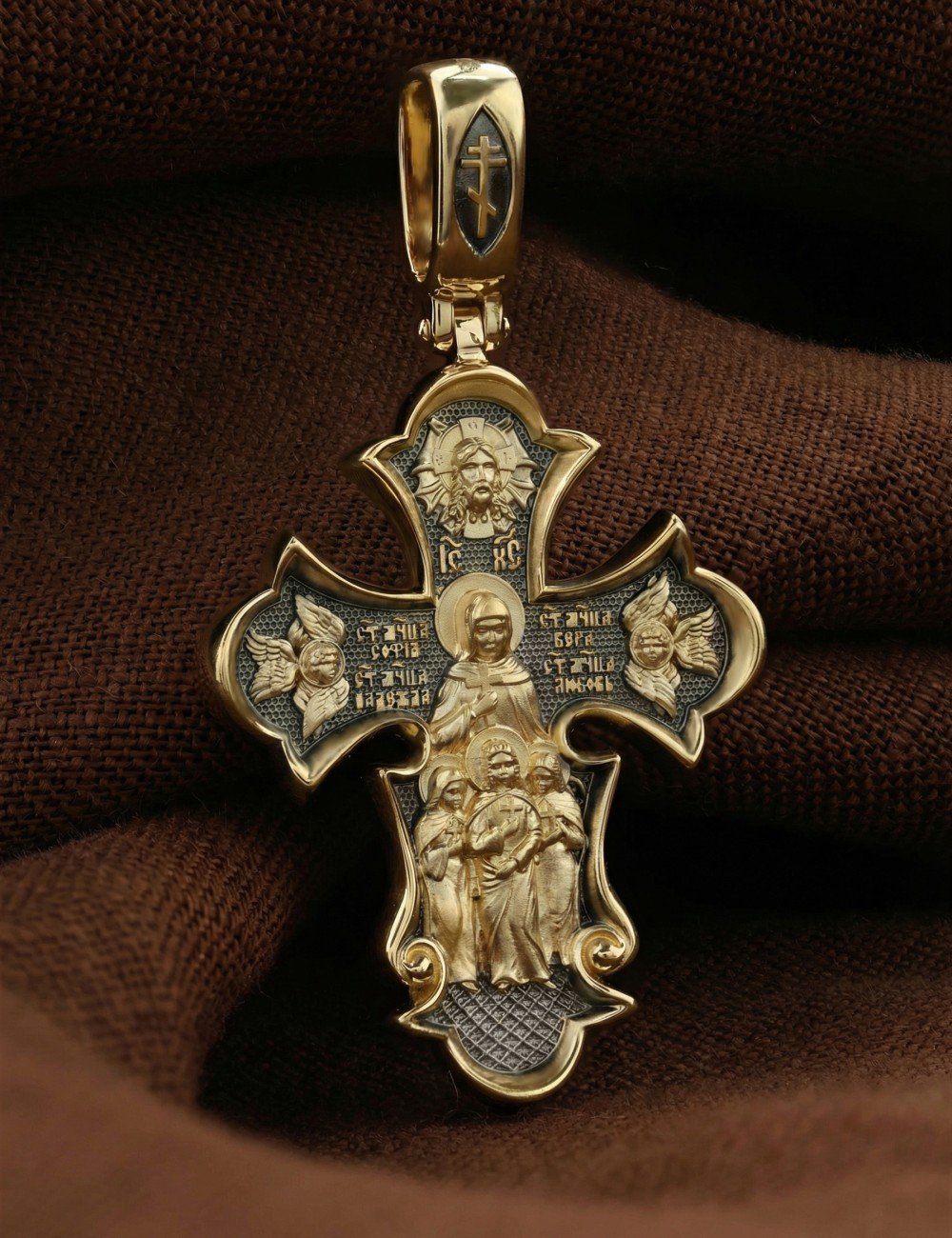 Крест из лимонного золота