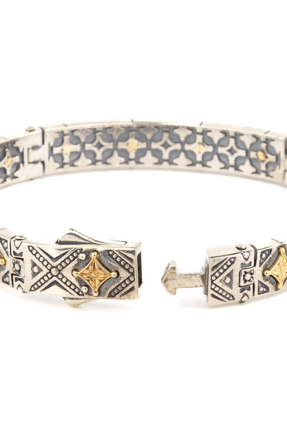 Браслет из серебра 925 пробы и золота 750 пробы c рубином