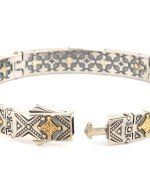 Браслет из серебра и золота c рубином