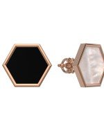 Серьги из золота c ониксом и перламутром