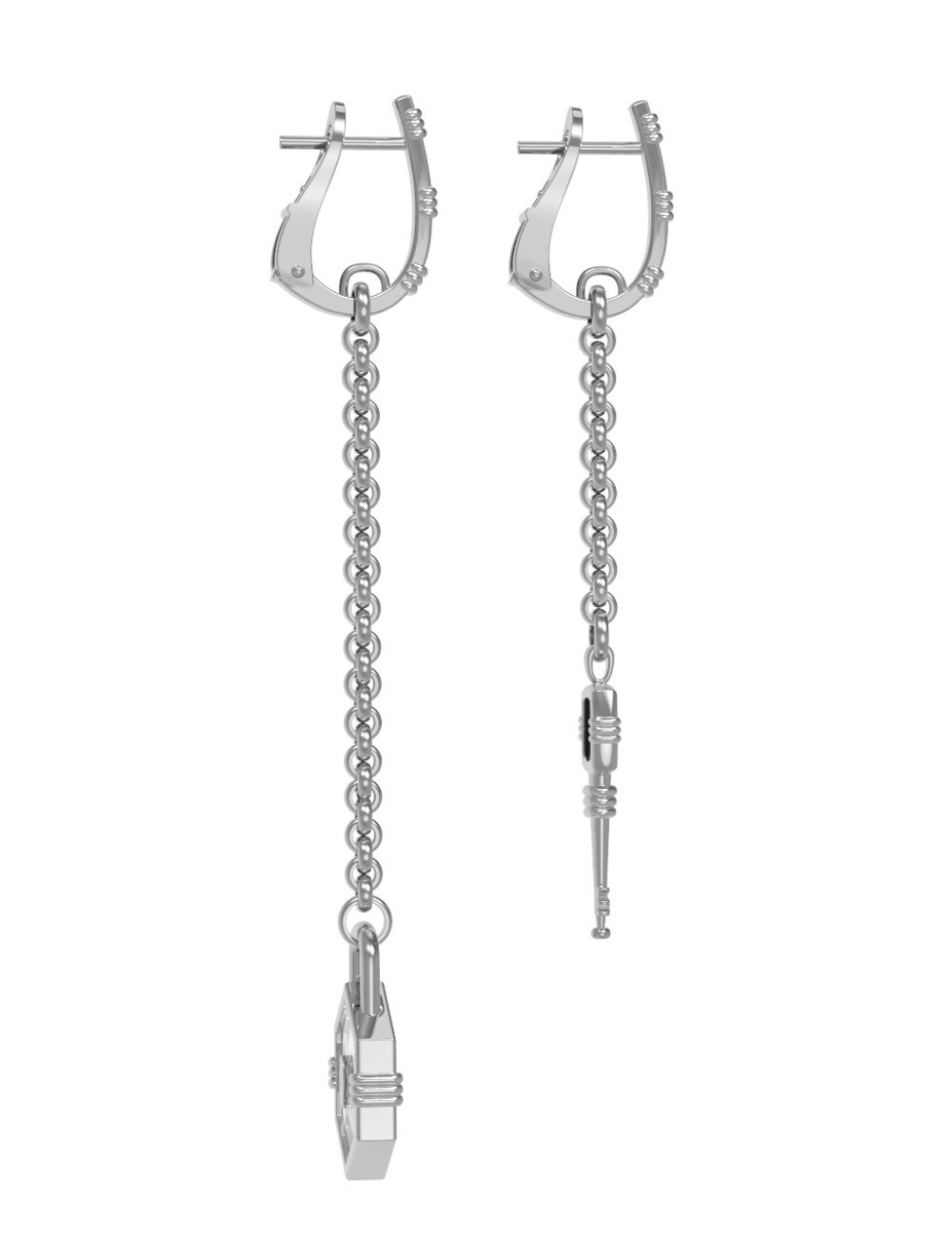 Серьги из белого золота c ониксом и перламутром