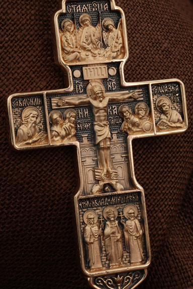 Крест из красного золота 585 пробы