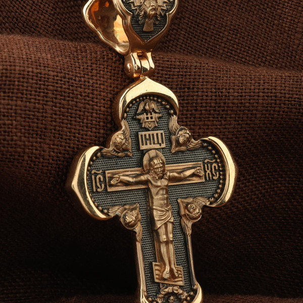 Крест из красного золота 585 пробы