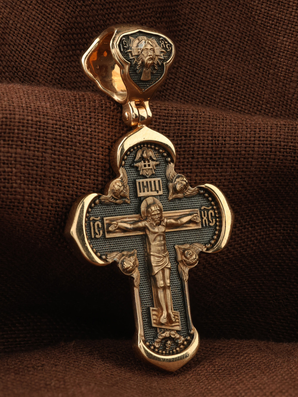 Крест из красного золота 585 пробы