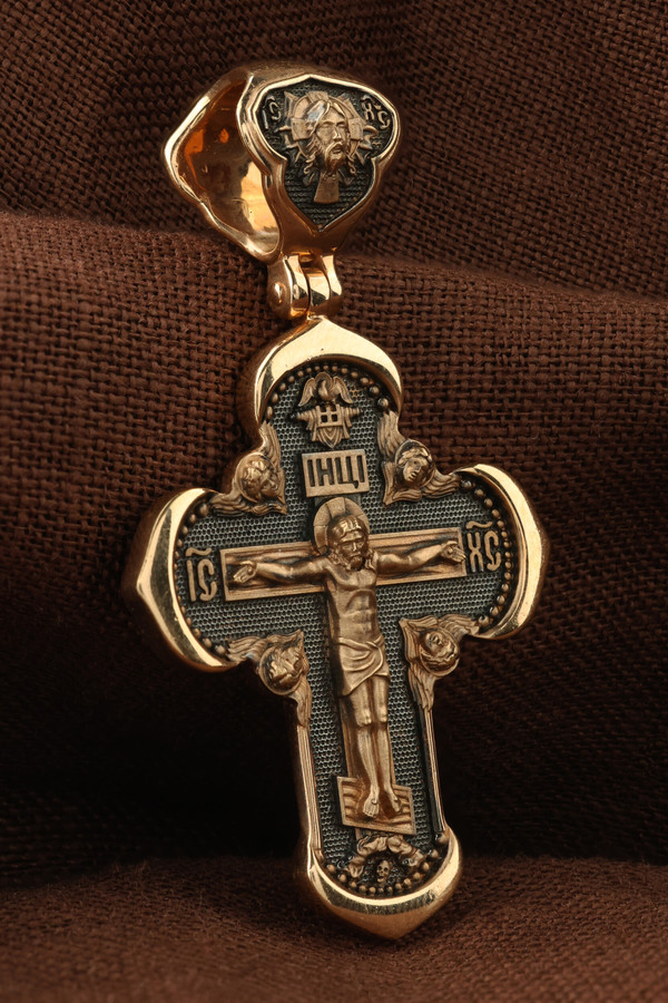 Крест из красного золота 585 пробы