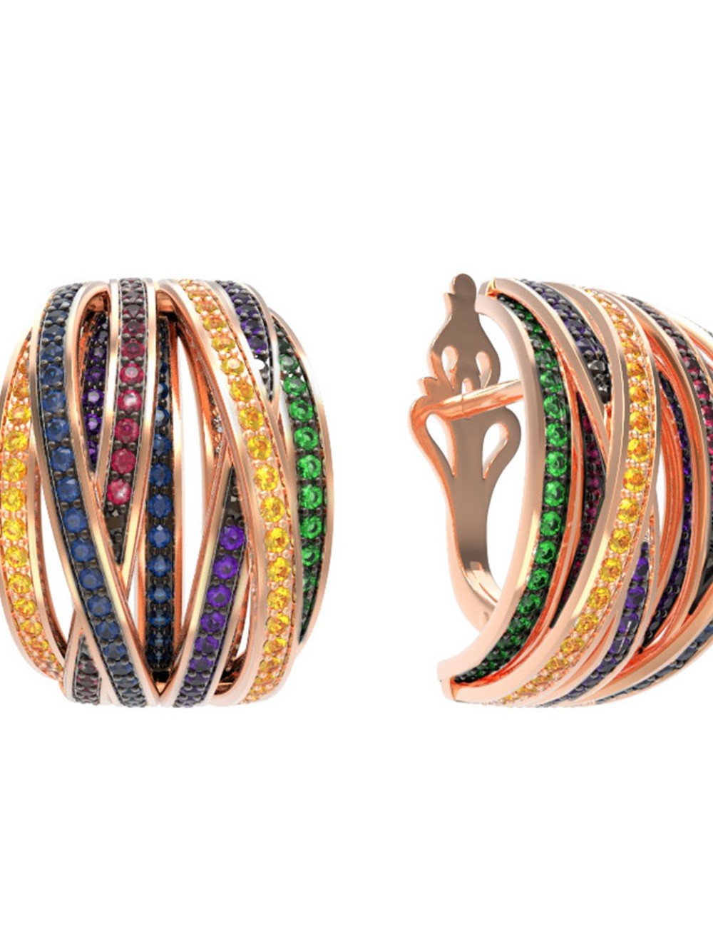 Серьги из золота c фианитом