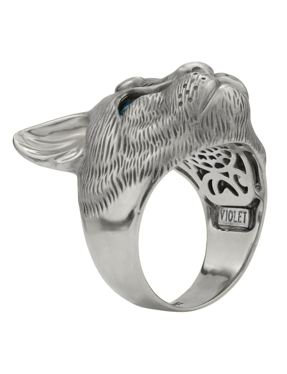 Кольцо из белого золота c эмалью