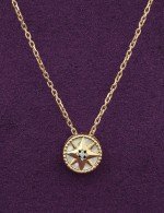 Колье из лимонного золота c бриллиантами и перламутром