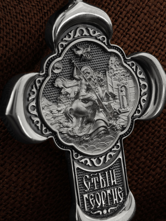 Крест из белого золота 585 пробы