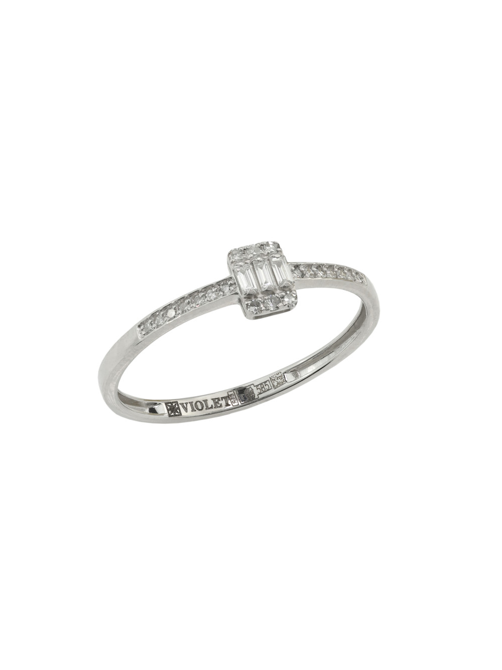 Кольцо из белого золота 585 пробы c бриллиантами