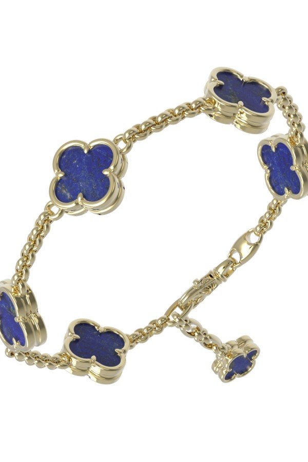 Браслет из лимонного золота c лазуритом