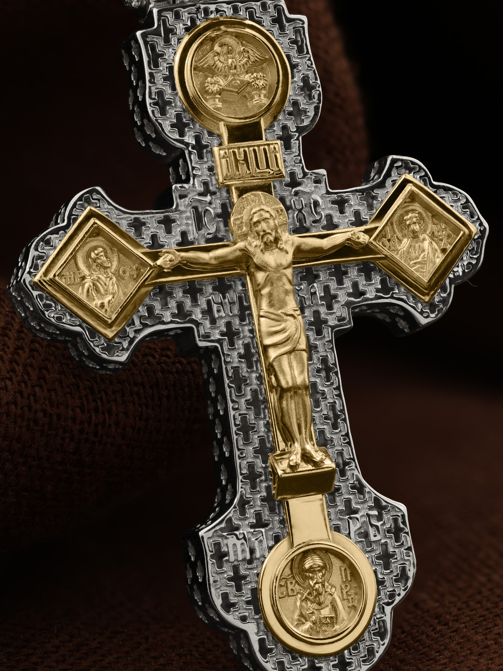 Крест из белого золота 585 пробы