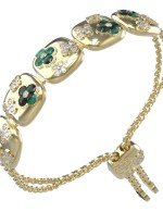 Браслет из лимонного золота c бриллиантами и малахитом