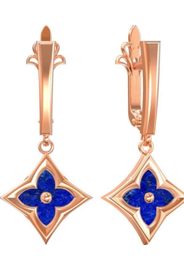 Серьги из золота c лазуритом