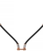 Гайтан из золота c кожаным шнурком